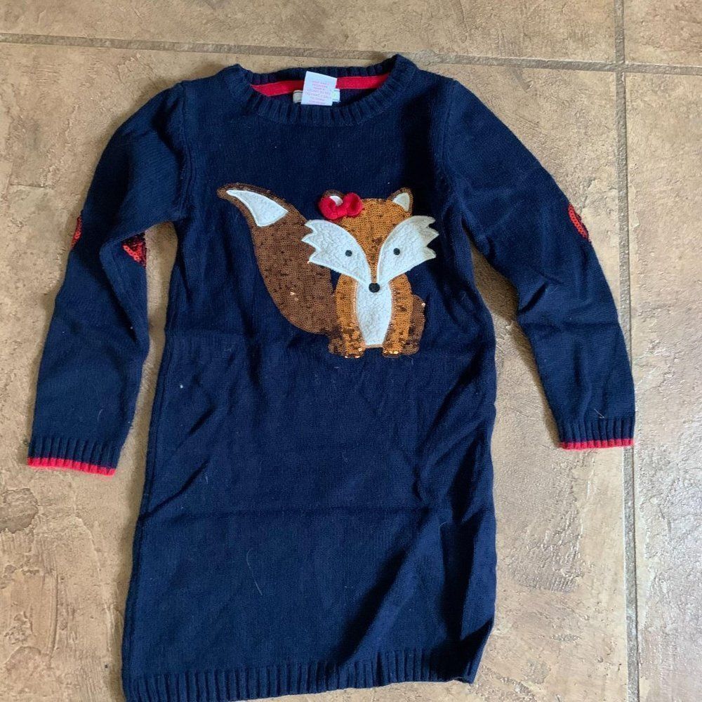 JILLIANS CLOSET FOX SWEATER DRESS KIDS Size Medium